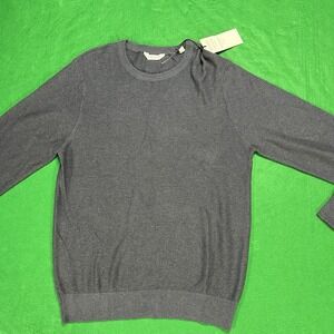 Kenneth Cole Sweater Crew Neck Heathered Navy Men's Slim Fit Size XL Extra Large